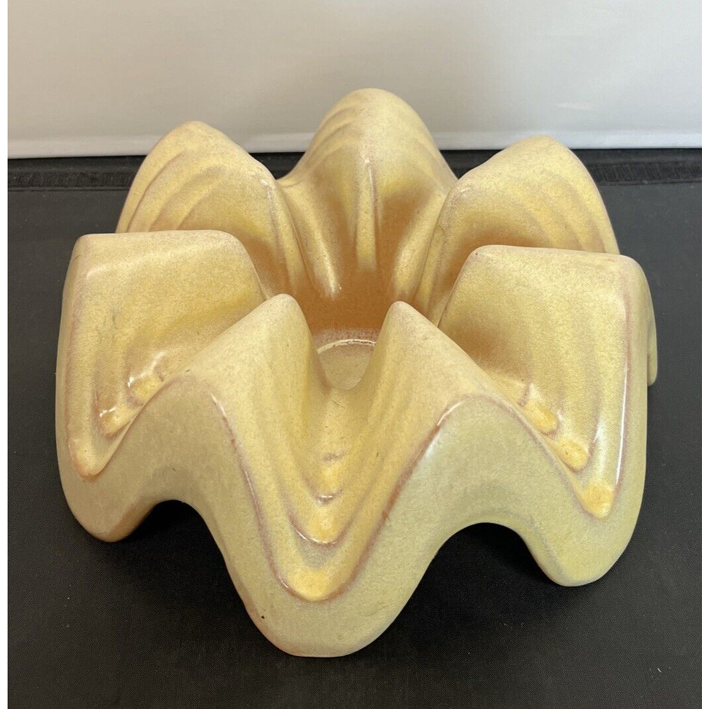 Vintage Frankoma Pottery Casserole Soup Tureen Warmer Stand Base WA1 Yellow